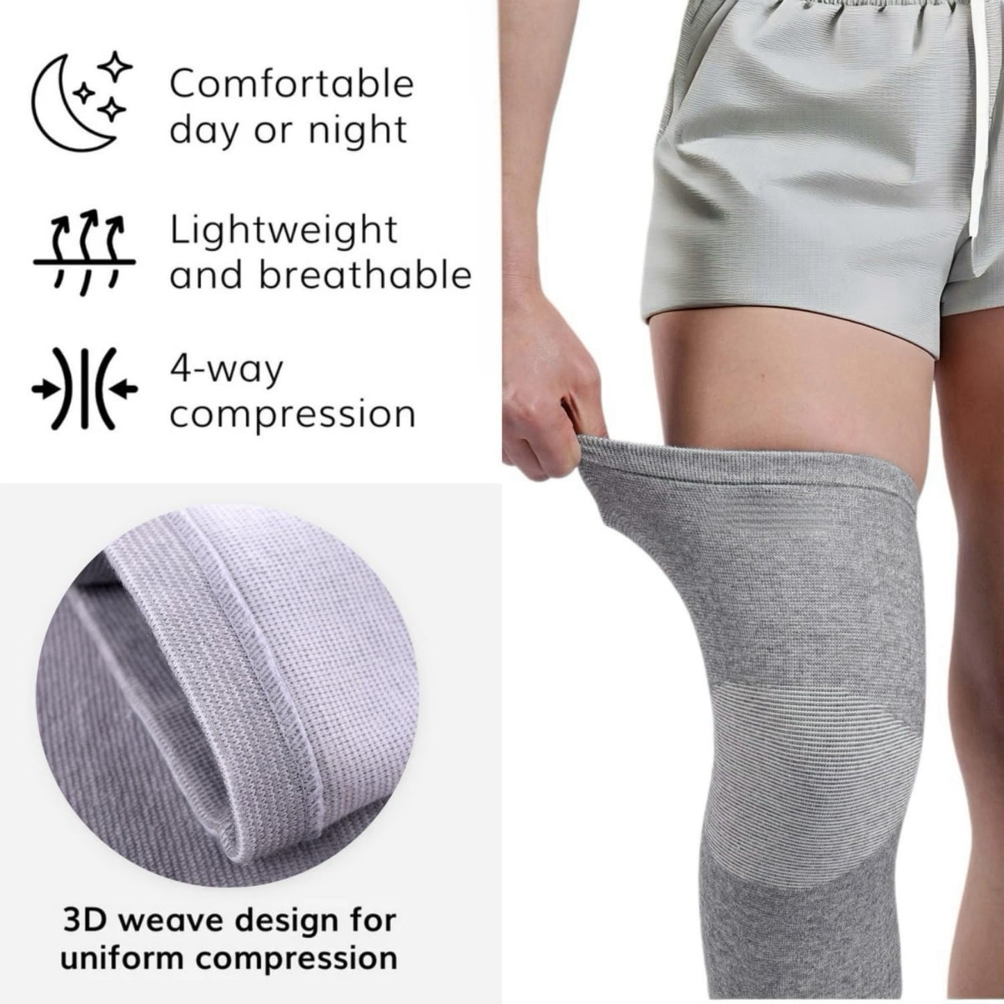 ZenCompress™ Premium Bamboo Knee Sleeve (Single)